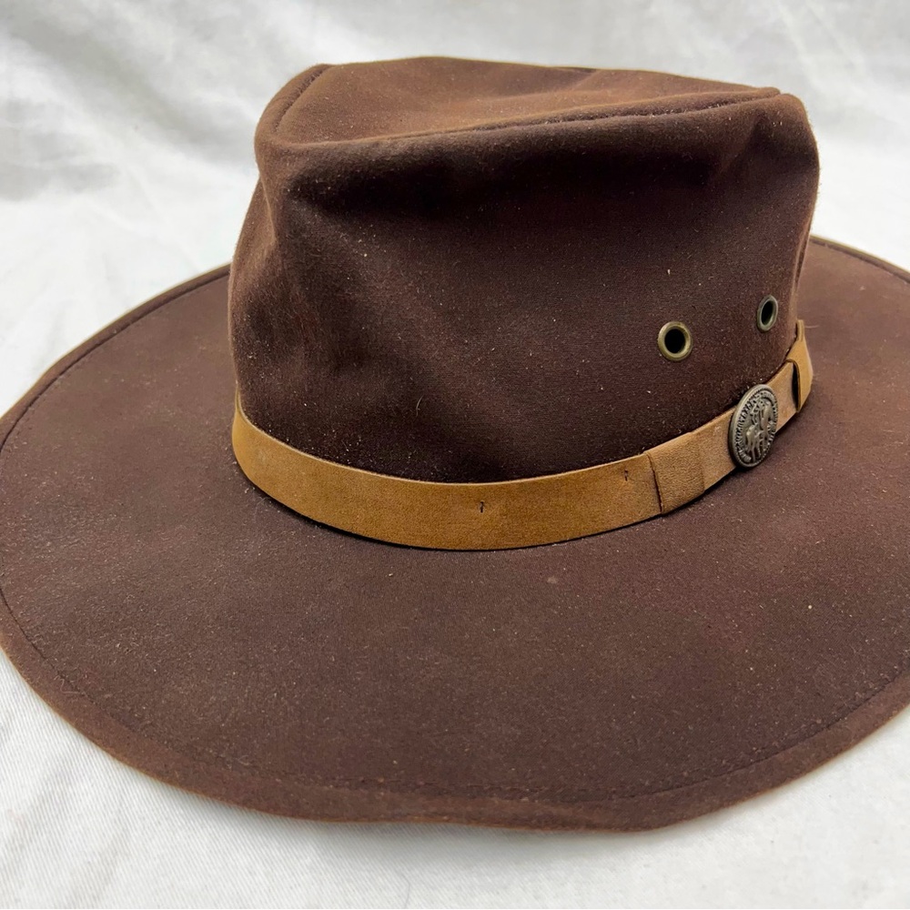 Outback Trading Company Kodiak Oilskin Cowboy Hat Mens Large Brown
